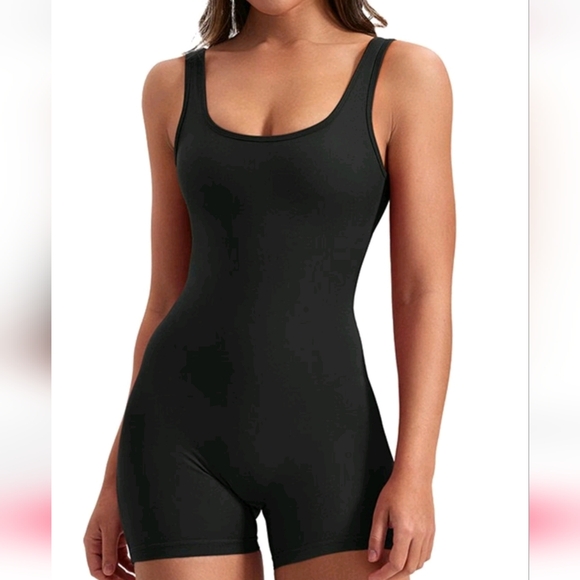 Yoga one piece shorts jumper Size 2XL Black - Picture 1 of 16